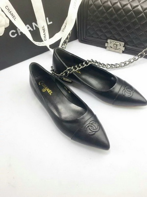 CHANEL Shallow mouth flat shoes Women--048